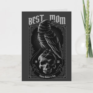Gótico Raven Mom Doble Tarjeta De Saludo