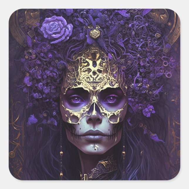 Gótico Reina Fantasía Pegatina de Art Square (Anverso)