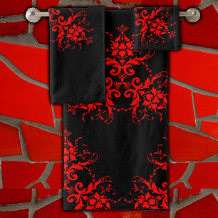 Gótico Rojo Romántico y Elegante Damasco Vintage