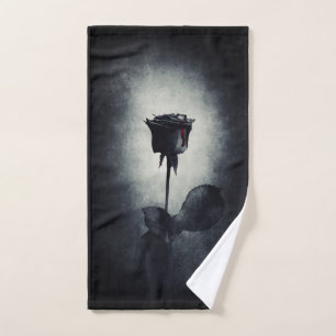 Gótico Rosa negro goteando sangre en morena negra