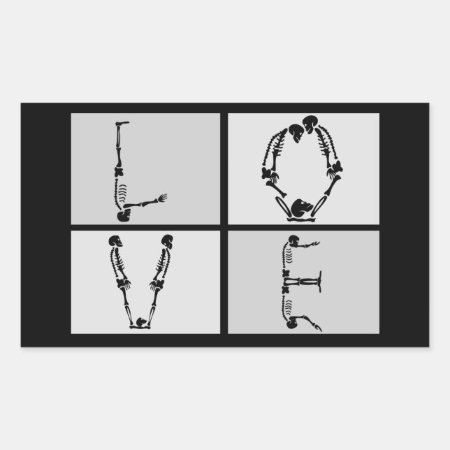 Gótico Skeleton Love Pegatina (Anverso)