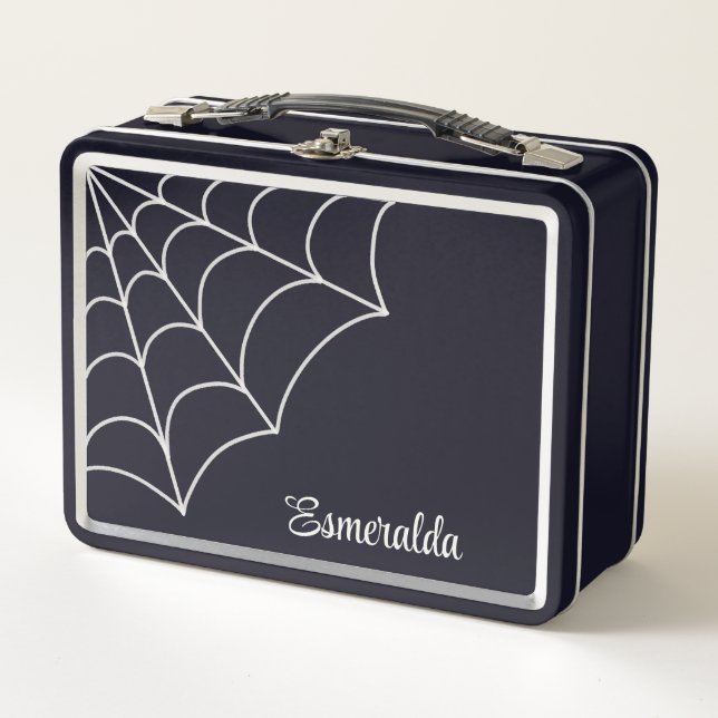 Gótico Spiderweb negro y blanco personalizado (Anverso)