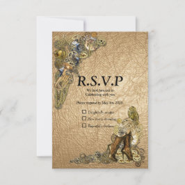Gótico - Steampunk RSVP sobre cuero de oro
