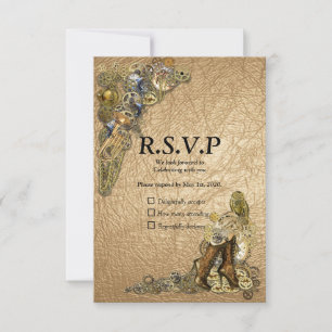 Gótico - Steampunk RSVP sobre cuero de oro