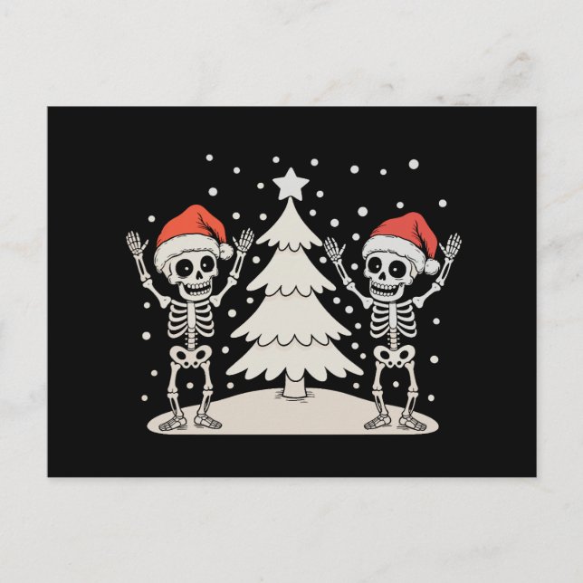 Góticos de Navidad Esqueletos Bailando Fiesta de N (Anverso)