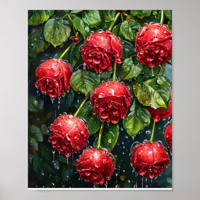 Gotitas de Agua de Rosa Dewy Decoración Romántica  (Frente)
