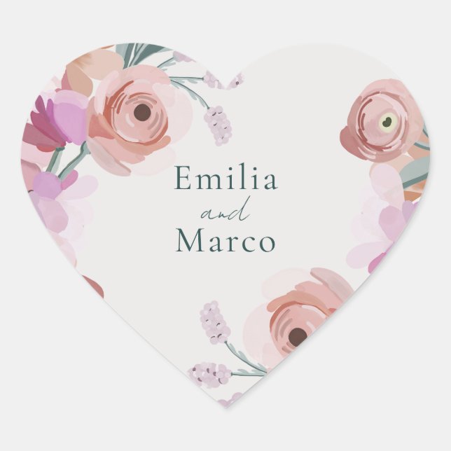 Gouache Blossoms Pegatina (Anverso)