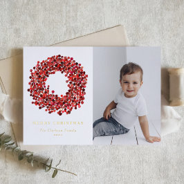 Gouache Red Winterberry Wreath Photo Navidades