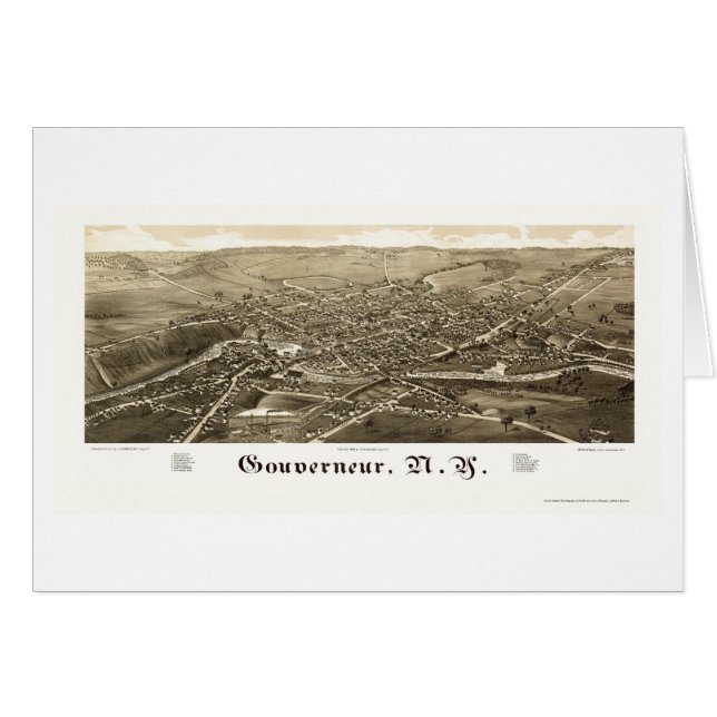 Gouverneur, mapa panorámico de NY - 1885 (Anverso (Horizontal))