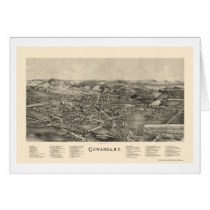 Gowanda, mapa panorámico de NY - 1892