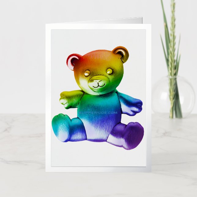 Gra de arcoiris de osito metalizado cepillado de S (Anverso)