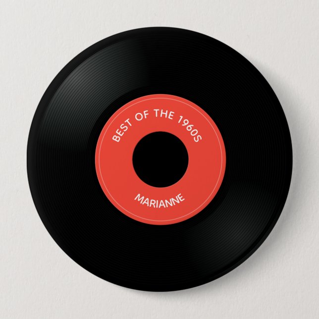 Grabación de vinilo botón de diseño único "45" (Anverso)