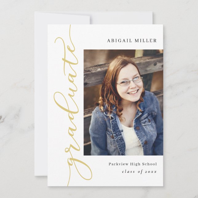 Grabación lateral Invitación a graduación de color (Anverso)