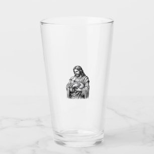 Grabado Antiguo Pastor que Sostiene Cordero Vector
