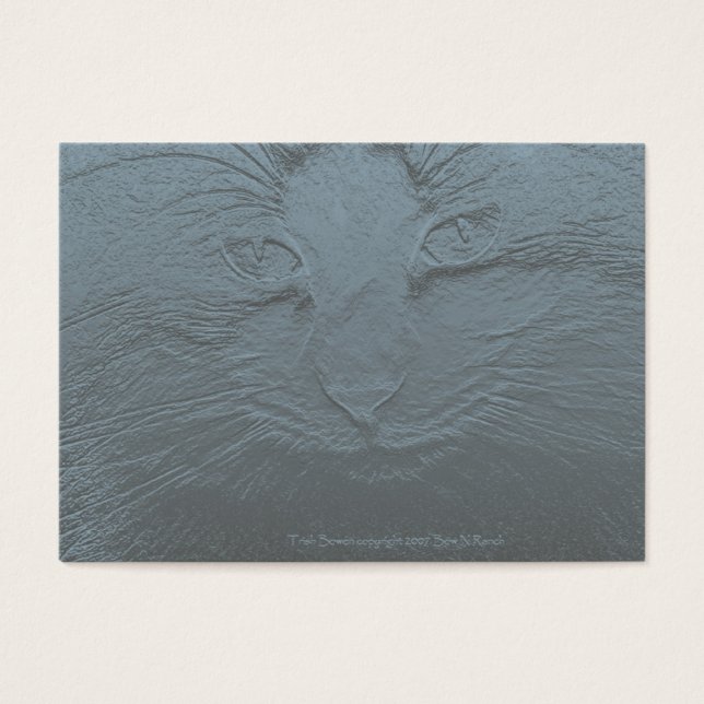 Grabado en relieve Aspecto Gato Rojo Azul (Frente)