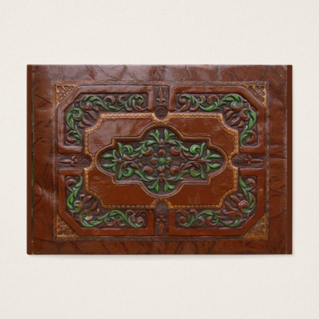 Grabado en relieve mirada de cuero ~ ATC (Frente)