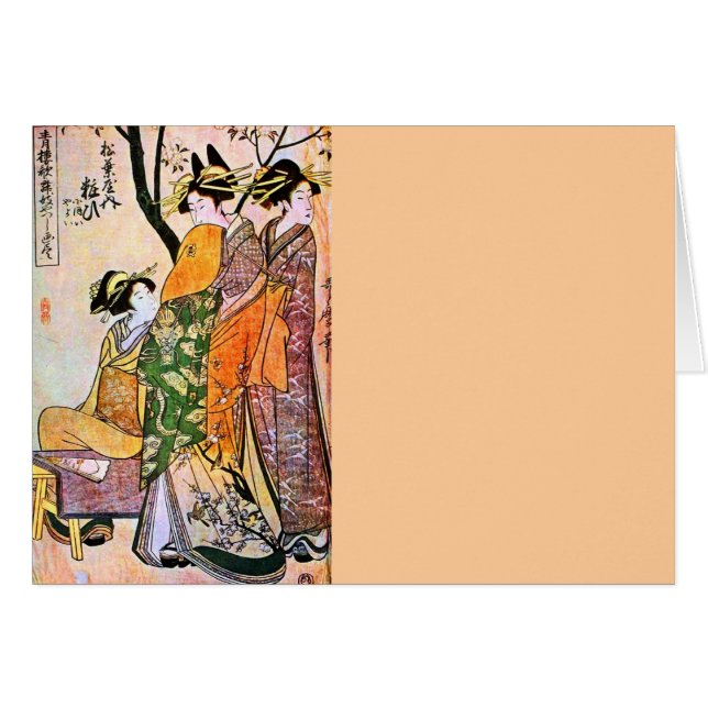 Grabado japonés 3Geisha 1911 (Anverso (Horizontal))