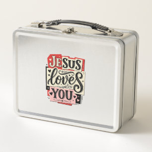 Grabado Vintage Jesús Te Ama Tipografía Cristiana