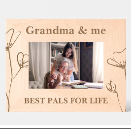 Grabados Abuela y yo Flores Personalizado Marcos de Madera