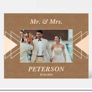 Grabados Marcos de fotos de madera personalizados geométric