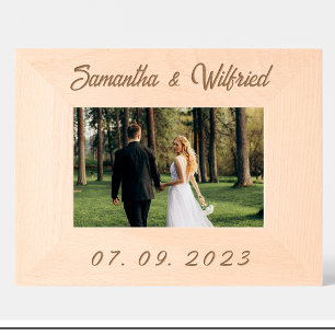 Grabados Marcos de madera personalizados con fecha de boda