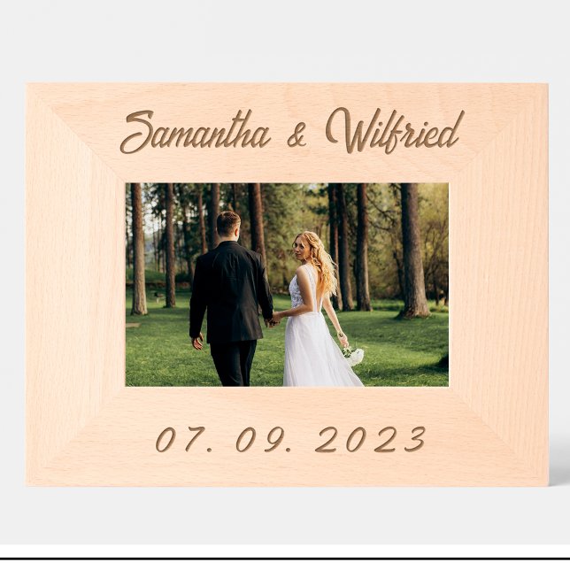 Grabados Marcos de madera personalizados con fecha de boda  (Subido por el creador)