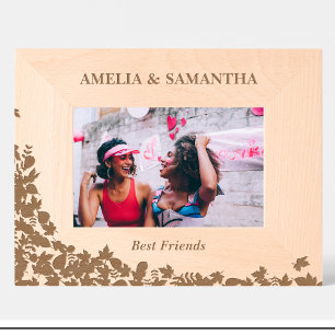 Grabados Marcos de madera personalizados para fotos de hoja