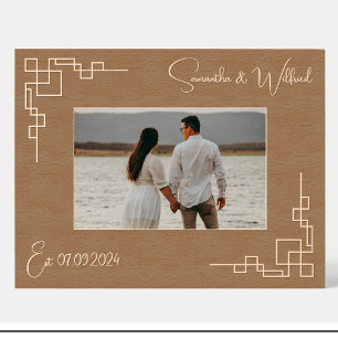 Grabados Marcos de madera personalizados para parejas geomé