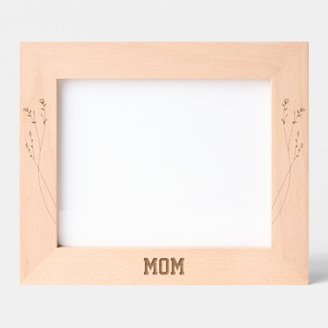 Grabados Marcos Florales Elegantes Personalizados para Mamá (Anverso)