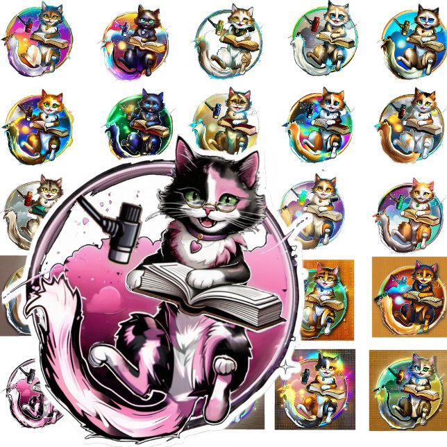 Grabando Pegatina Kitty - 25 Variaciones de arte (Subido por el creador)
