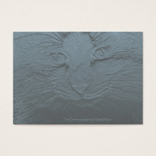 Grabó en relieve el azul gris de la cara del gato