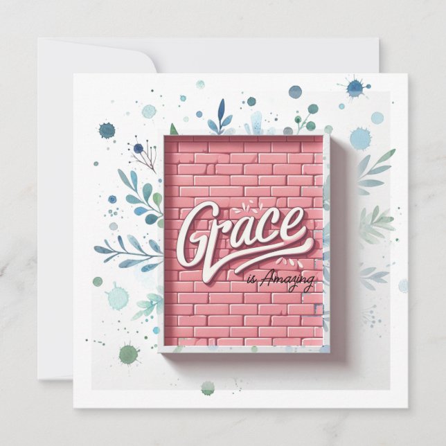 Grace es la asombrosa pared de ladrillo rosa 3D (Anverso)
