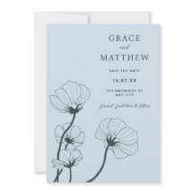 GRACE Invitación a la Boda Azul Botánica Moderna
