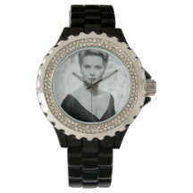 Grace Kelly, reloj de esmalte negro Diamante de im