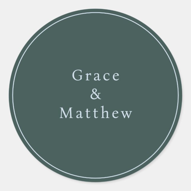 GRACE Sello para sobres de Boda azul/Verde azulado (Anverso)
