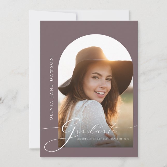 Graceful Arch Graduation Invitación (Anverso)