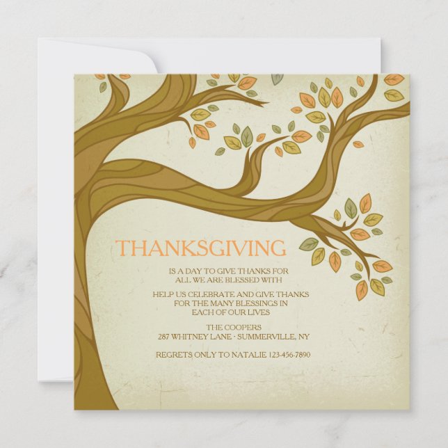 Graceful Branches Fall Invitación (Anverso)