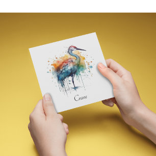 Graceful Crane: Arte acuarela, personalizado