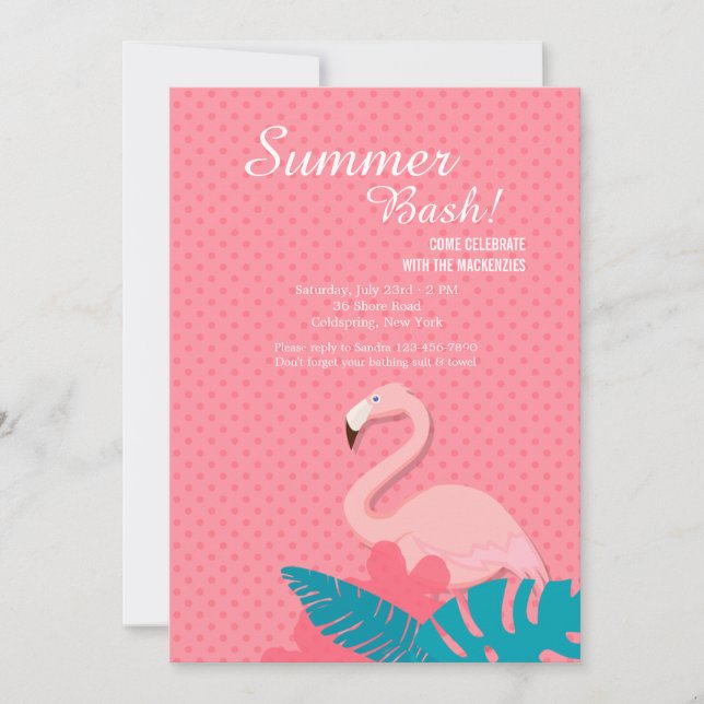 Graceful Flamingo Invitación (Anverso)