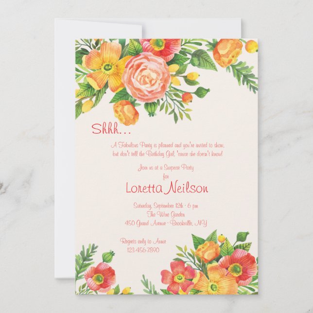 Graceful Floral Invitación (Anverso)