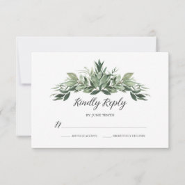 Graceful Greenery Wedding Tarjeta RSVP