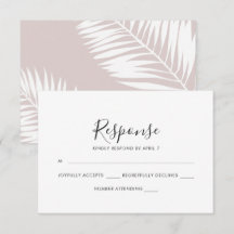 Graceful Palms Boda Rosa Tarjeta Rsvp