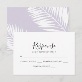 Graceful Palms Boda Tarjeta Rsvp en Violeta
