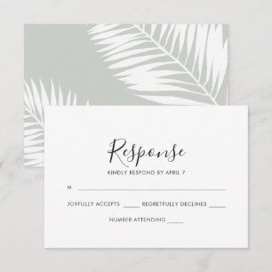 Graceful Palms Wedding Tarjeta Rsvp en la Casa de