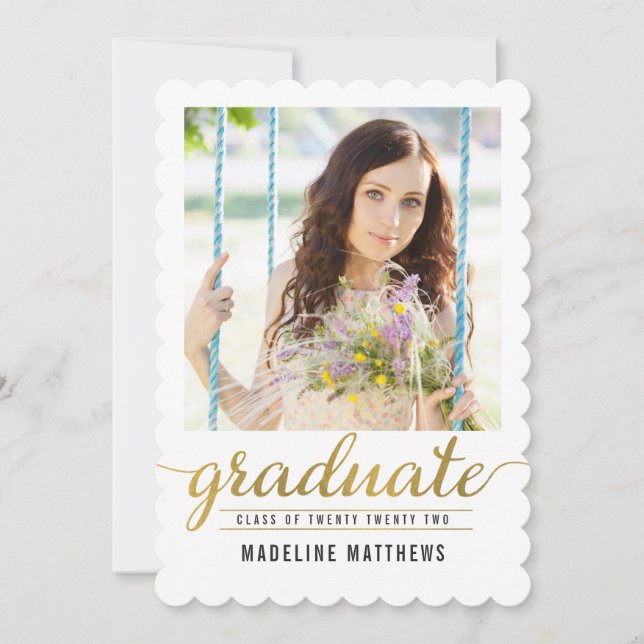 Graceful Script EDITABLE COLOR Tarjeta de graduaci (Anverso)
