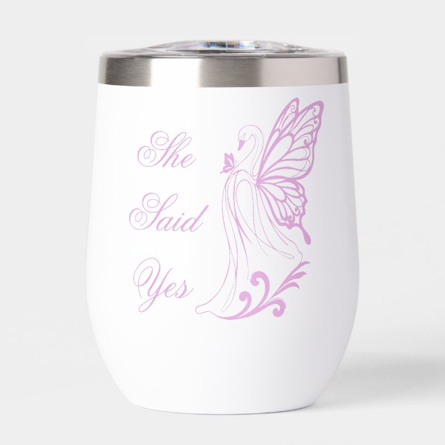 Graceful swan with butterfly wings (Frente)