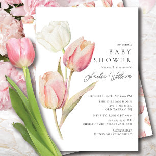 Graceful Tulips Invitación a Baby Shower