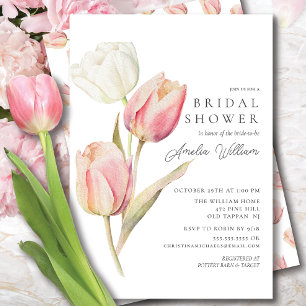 Graceful Tulips Invitación a ducha de novias