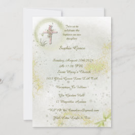 Graceit con invitación al bautismo verde suave