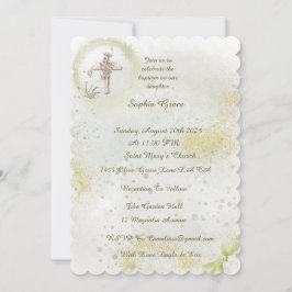 Graceit con invitación al bautismo verde suave
